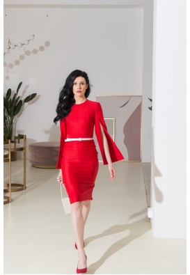 Елегантна червона сукня міді