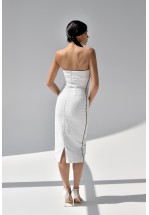 Белое платье футляр длины миди