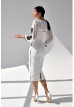 Біла сукня футляр довжини міді