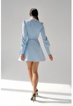 Голубое коктейльное платье мини