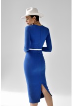 Синя ділова сукня по фігурі