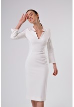 Белое деловое платье