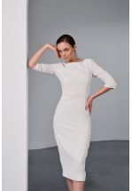 Элегантоное белое платье миди