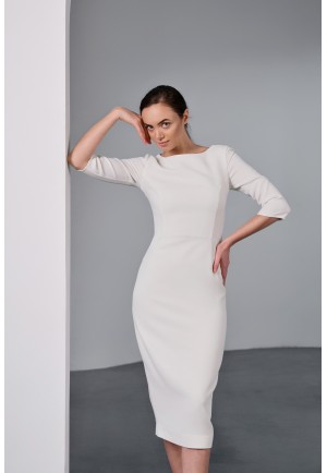 Элегантное белое платье миди