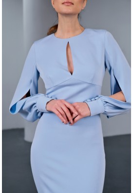 Блакитна коктейльна сукня