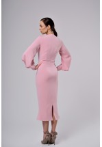 Женственное коктейльное платье в розовом цвете