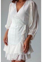Белое коктейльное короткое платье