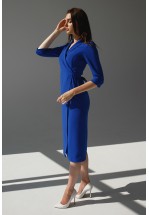 Ділова сукня довжини міді синього кольору