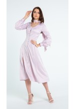 Сукня міді з ніжного атласу в кольорі айворі