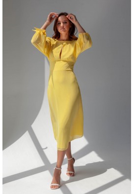 Yellow chiffon dress