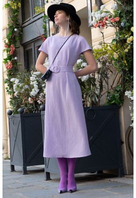 Легка сукня міді в лавандовому кольорі