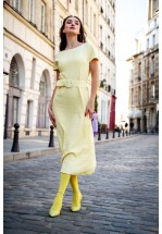 Шифонова сукня міді в жовтому кольорі