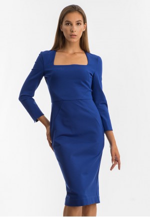 Синя ділова сукня