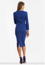 Синее деловое платье