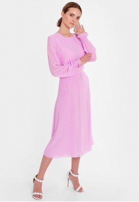 Шифоновое платье в розовом цвете
