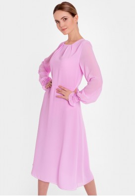 Шифонова сукня в рожевому кольорі