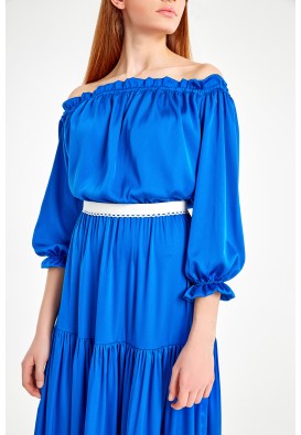Шовкова синя сукня