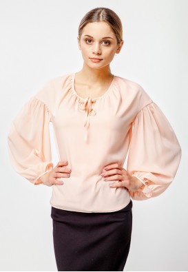Шифонова пудрова блуза