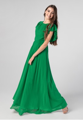 Зеленое вечернее платье в пол