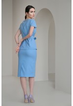 Голубая классическая юбка 