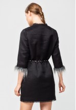 Чорне плаття із фактурного шовку
