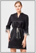 Чорне плаття із фактурного шовку