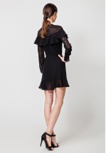 Чорна шифонова сукня з воланами