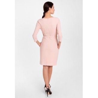 Ділова сукня міні в пудровому кольорі