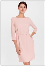 Ділова сукня міні в пудровому кольорі
