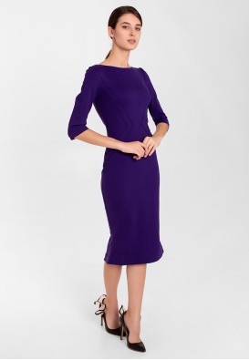 Фиолетовое деловое платье