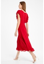 Коктейльна сукня міді в червоному кольорі
