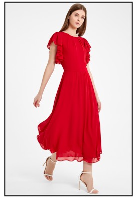 Коктейльна сукня міді в червоному кольорі