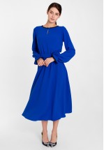 Коктейльна сукня міді в синьому кольорі