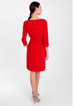 Красное деловое платье до колена
