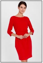 Красное деловое платье до колена