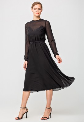 Легка сукня з чорного шифону
