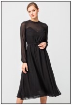 Легкое платье из чёрного шифона
