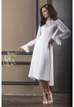 Ніжна біла сукня міді