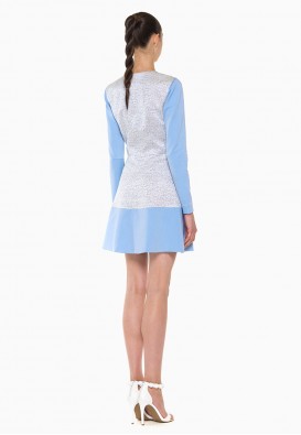 Платье из стального жаккарда