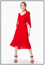 Червона сукня із легкого шифону