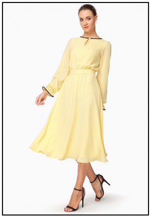 Сукня міді ніжно-жовтого кольору