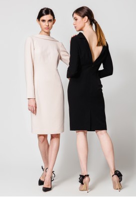Платье-пиджак в цвете крем-брюле